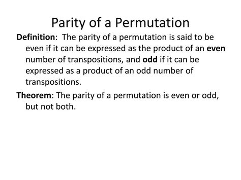 permutation parity|Parity of permutation example .